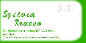 szilvia krucso business card